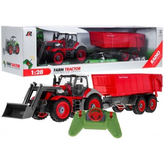 RoGer R/C Toy tractor with trailer 1:28