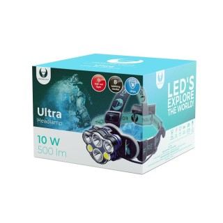 Forever Light LED Ultra Galvas Lukturis  / T6 / 2x 10W + XP-E 2x 3W / 500lm 2x 18650 / 1200mAh Li-Ion