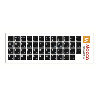 Mocco Keyboard Sticks ENG / RU With Laminated Waterproof Level White / Blue