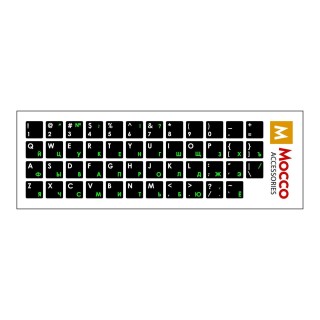 Mocco Наклейки для Клавиатуры ENG / RU С Водостойким Ламинатом Белые / Зеленые