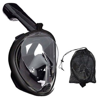 RoGer Full Dry Snorkeling Mask S / M  Black