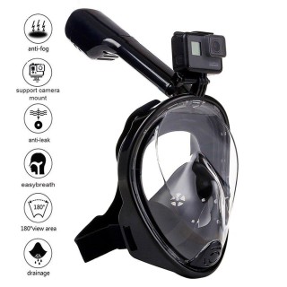 RoGer Full Dry Snorkeling Mask S / M  Black