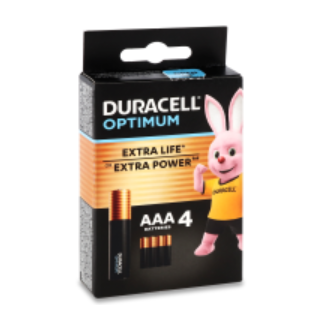 Duracell Optimum AAA Baterijas 4gab