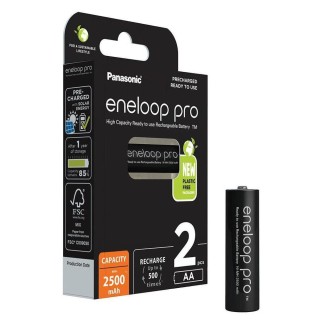 Panasonic Eneloop Pro Batteries AA 2500mAh rechargeable 2pcs.