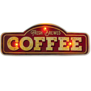 Forever RETRO Metal Sign Fresh Brewed Coffee LED Light