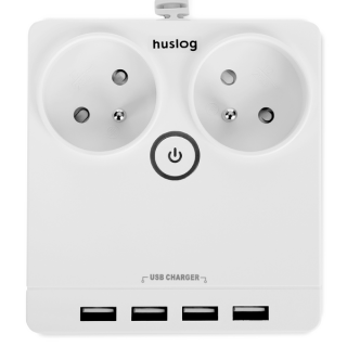 Huslog EMX-190124 Flat extension cord with 2 sockets