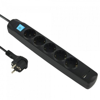 Electraline 62167 Pagarinātājs 5 Ligzdas USB + USB-C Max.17W 1.5m