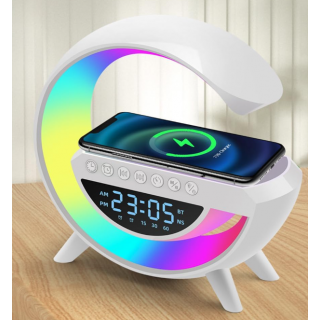 Wolulu AS-50195 Night Light with Wireless Charger / Bluetooth Speaker / Alarm Clock / LED / RGB