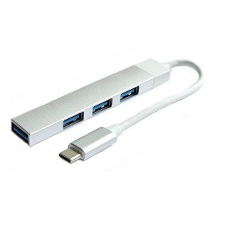 RoGer USB-C HUB 3xUSB2.0  / 1xUSB3.0 5Gbps / silver