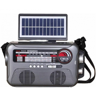 Cmik MK-192 Ретро Радио с Солнечной Лампой / Фонарем / Bluetooth / USB / Серый