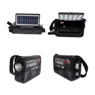 Cmik MK-192 Retro Radio with Solar Lamp / Flashlight / Bluetooth / USB / Gray