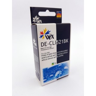 Ink cartridge Wox Black Canon CLI 521BK replacement with chip CLI-521BK 