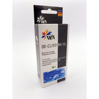 Ink cartridge Wox Black CANON CLI 551BK replacement with chip CLI551BK (6508B001)