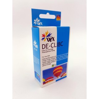 Ink cartridge Wox Cyan Canon CLI 8C replacement with chip CLI8C 
