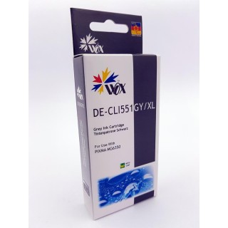 Ink cartridge Wox Gray CANON CLI 551G replacement with chip CLI551G (6512B001)
