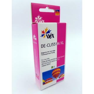 Ink cartridge Wox Magenta CANON CLI 551M replacement with chip CLI551M (6510B001)