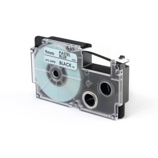 Label Tape JetWorld for use in Casio  Black to Pastelowo Niebieskim 9mm x 8m (XR-B9PB, XRB9PB) 