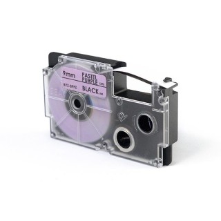 Label Tape JetWorld for use in Casio  Black to Pastelowo Purpurowym 9mm x 8m (XR-B9PZ, XRB9PZ) 