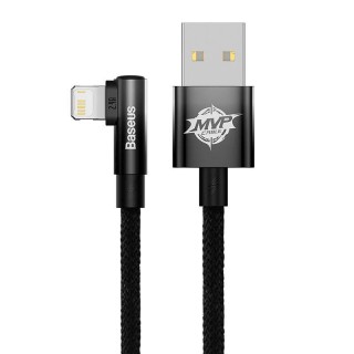 Cable USB A Plug - IP Lightning Plug 90° Angled 1.0m 20W 2.4A, Black MVP Elbow BASEUS
