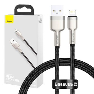 USB cable for Lightning Baseus Cafule, 2.4A, 0,25m (black)