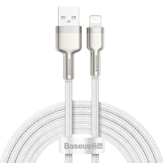 Planšetdatori un aksesuāri // USB Kabeļi // Kabel usb na lightning baseus cafule 2.4a 2m biały
