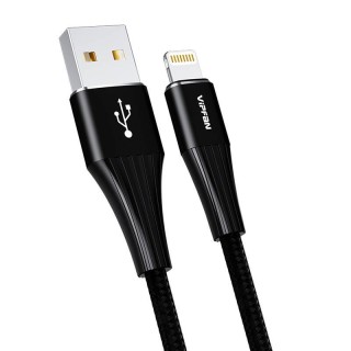 USB to Lightning cable VFAN A01, 3A, 1.2m, braided (black).