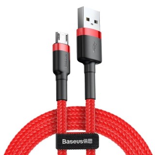 Planšetdatori un aksesuāri // USB Kabeļi // Kabel usb na micro usb baseus cafule 1.5a 2m czerwony