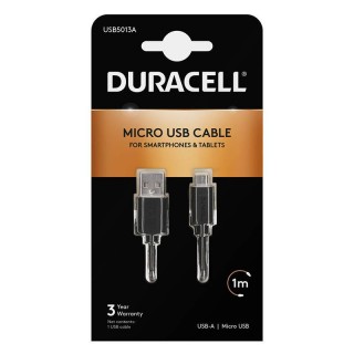 Cable USB to Micro USB Duracell 1m (black)