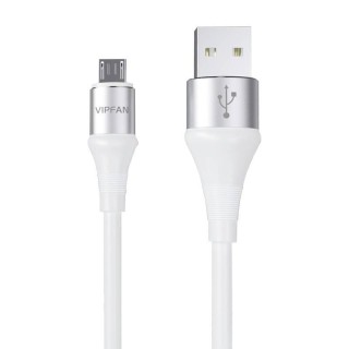 USB to Micro USB cable VFAN Colorful X09, 3A, 1.2m (white)