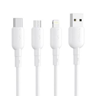 USB to Micro USB cable VFAN Colorful X11, 3A, 1m (white)