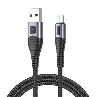 USB to Micro USB cable Vipfan X10, 3A, 1.2m, braided (black)