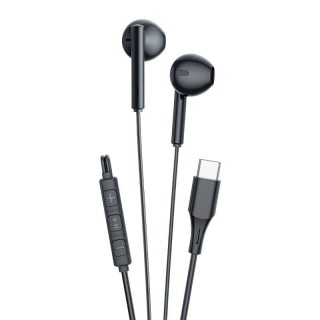 Wired in-ear headphones VFAN M18, USB-C (black)