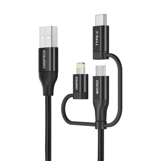 Cable Choetech IP0030, MFi 3in1, USB-A/Lightning/Micro USB/USB-C, 5V, 1,2m (black)