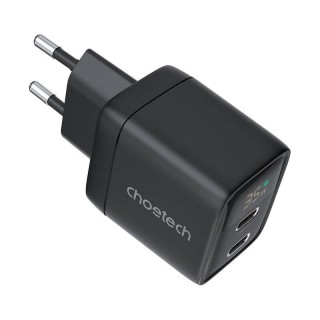 Wall charger GAN3 USB-C+C PD35W Choetech PD6051 (black)