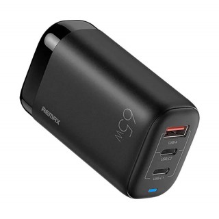 Wall charger Remax, RP-U55, 2x USB-C, USB, EU 65W (black)