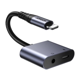 2-in-1 Audio adapter Joyroom SY-L01 Lightning to 3.5mm + Lightning (black)