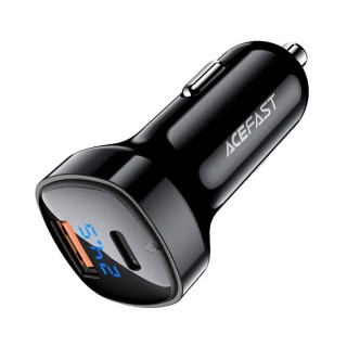 Car Charger Acefast B4, 66W, USB-C + USB, with display (black)