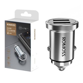 Car charger Romoss AT24D, 2x USB, 24W (silver)
