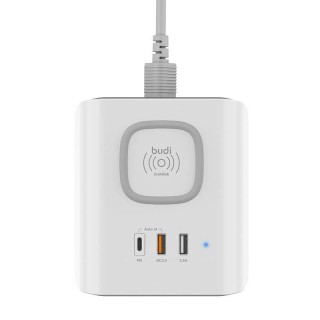 Wireless charger Budi QC3.0 2xUSB 5V 2.4A (White)
