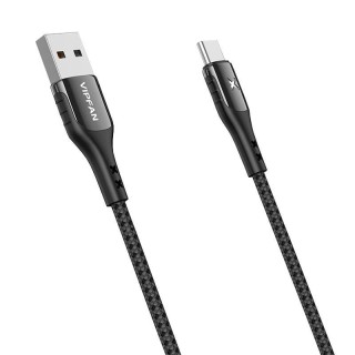 USB to USB-C cable VFAN Colorful X13, 3A, 1.2m (black)