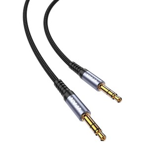 Cable Vipfan L11 mini jack 3.5mm AUX, 1m, gold plated (grey)