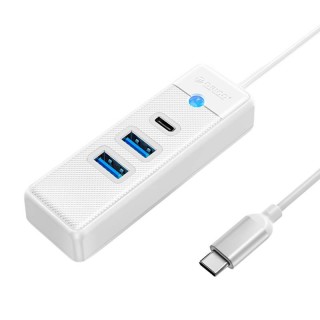 Orico Hub Adapter USB-C to 2x USB 3.0 + USB-C, 5 Gbps, 0.15m (White)