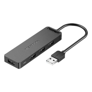 USB 2.0 4-Port Hub with Power Supply Vention CHMBB 0.15m, Black