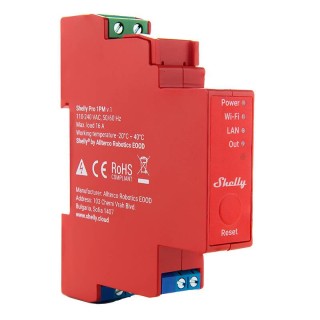 DIN Rail Smart Switch Shelly Pro 1PM with power metering, 1 channel