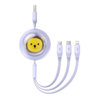 Charging Cable 3w1 Baseus USB to USB-C, USB-M, Lightning 3,5A, 1,1m (purple)