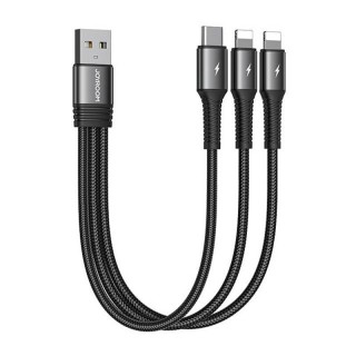 USB cable Joyroom S-01530G10 3in1 USB-C / 2x Lightning 3.5A 0.15m (black)