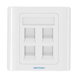 4-Port Keystone Wall Plate 86 Type Vention IFCW0 White