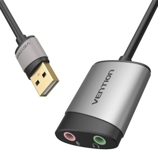 External USB Sound Card Vention CDKHB, TRS 3.5mm, 0.15m (gray)