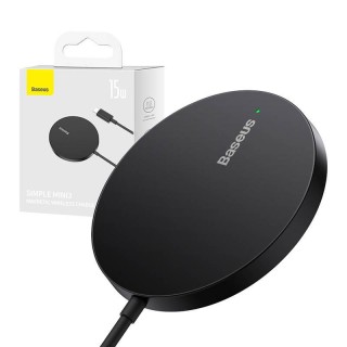 Magnetic Wireless Charger Baseus Simple Mini3 15W (Black)