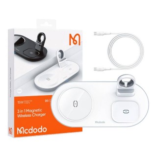 Wireless Charger Mcdodo CH-7062 3 in 1 15W (mobile/TWS/Apple watch) (white)